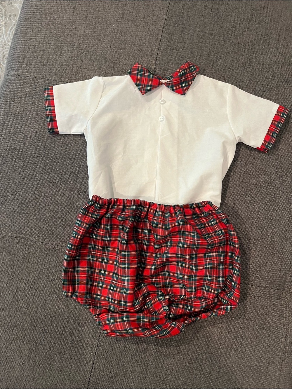 Scottish Classic top and bottom with Red Plaid Trim NWOT